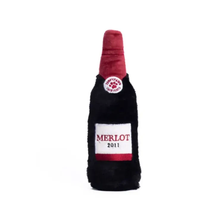 Jouet pour chien peluche Zippy Paws - Bouteille de vin rouge
