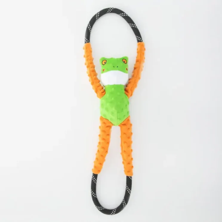 Jouet pour chien peluche Zippy Paws - Rope tugz Grenouille