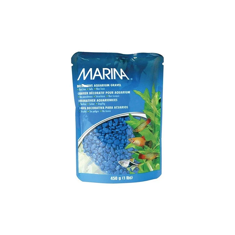 Marina Gravier décoratif bleu, 1 livre – pour aquarium