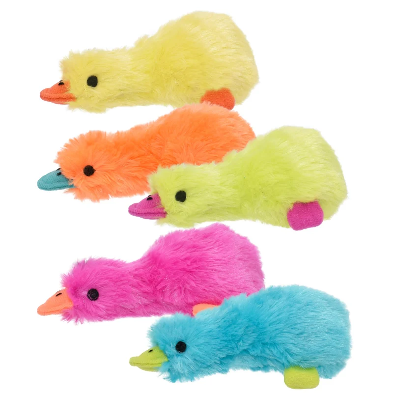 Multipet Duckworth Duck MINI 4 po — Canard en peluche coloré pour chiens, assorti, vendu à l'unité