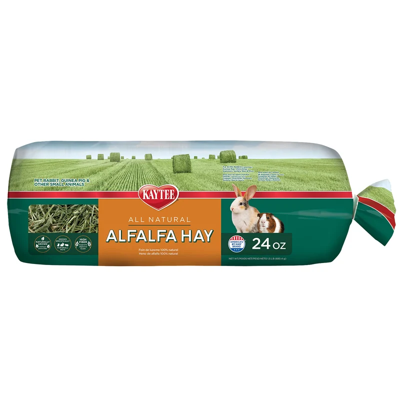 Kaytee Foin d’Alfalfa Mini Bales – Sachet de 24 oz (680 g) | Foin naturel riche en protéines et calcium