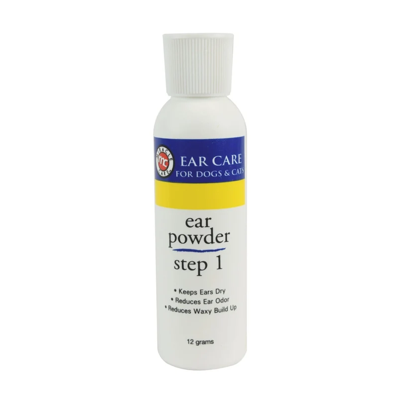 Miracle Care Poudre Oreilles pour Chiens et Chats – 12 g | Assèche les oreilles, réduit les odeurs et les dépots cireux