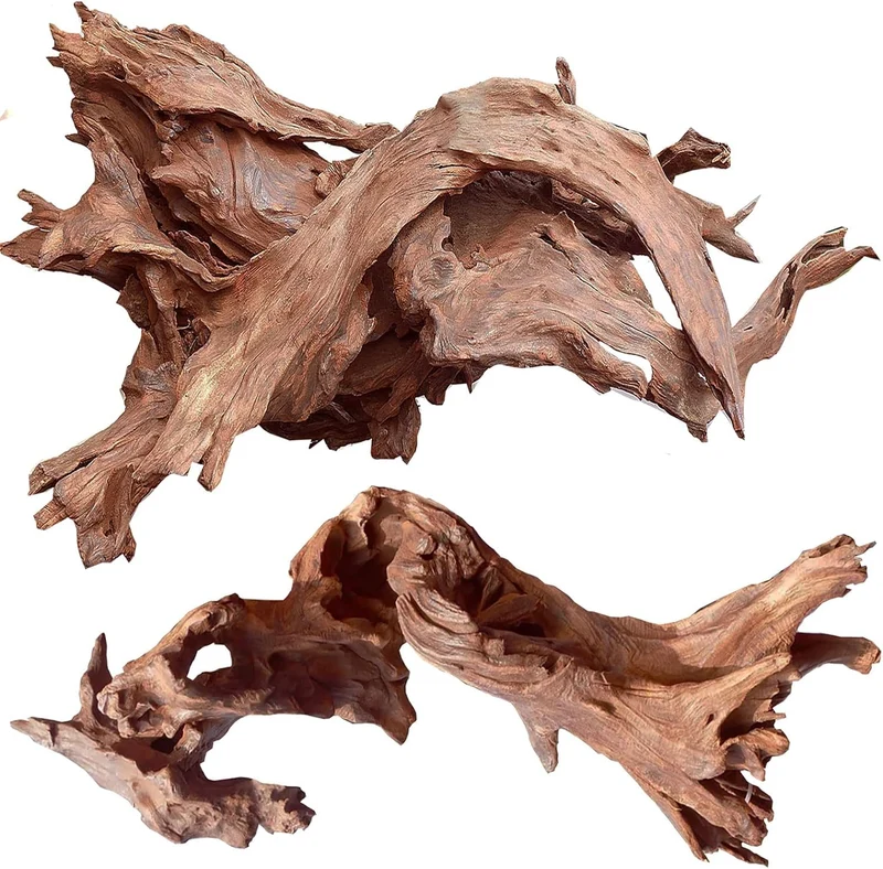 Jorewood Bois Flotté Naturel pour Aquarium et Terrarium – 2 pièces 25-35 cm, Coule Facilement, Faible Tanin