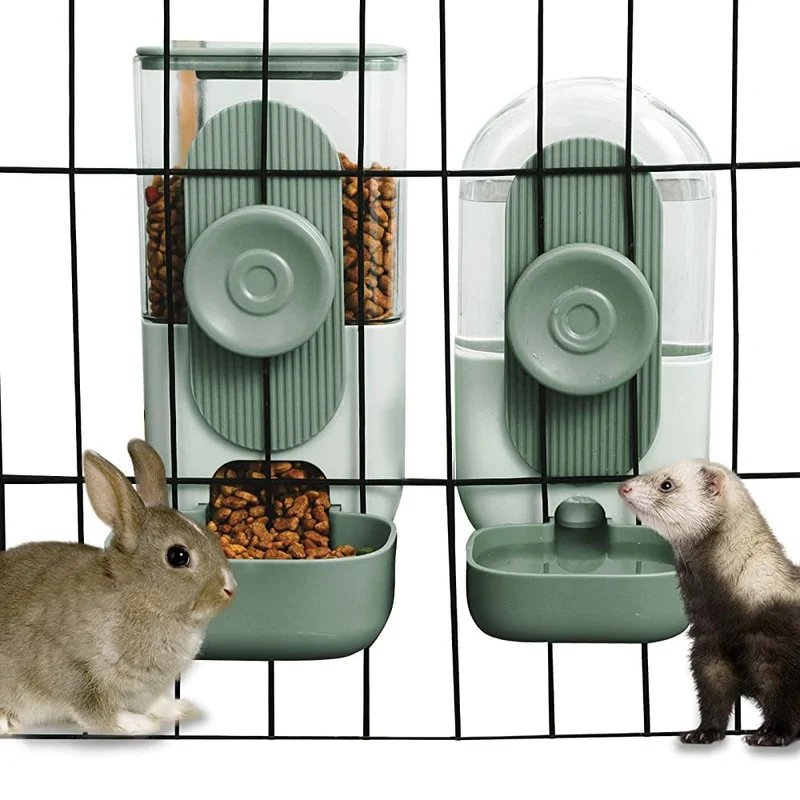 Distributeur automatique suspendu Lemtrflo – Nourriture et Eau par Gravité pour Lapins et Petits Animaux