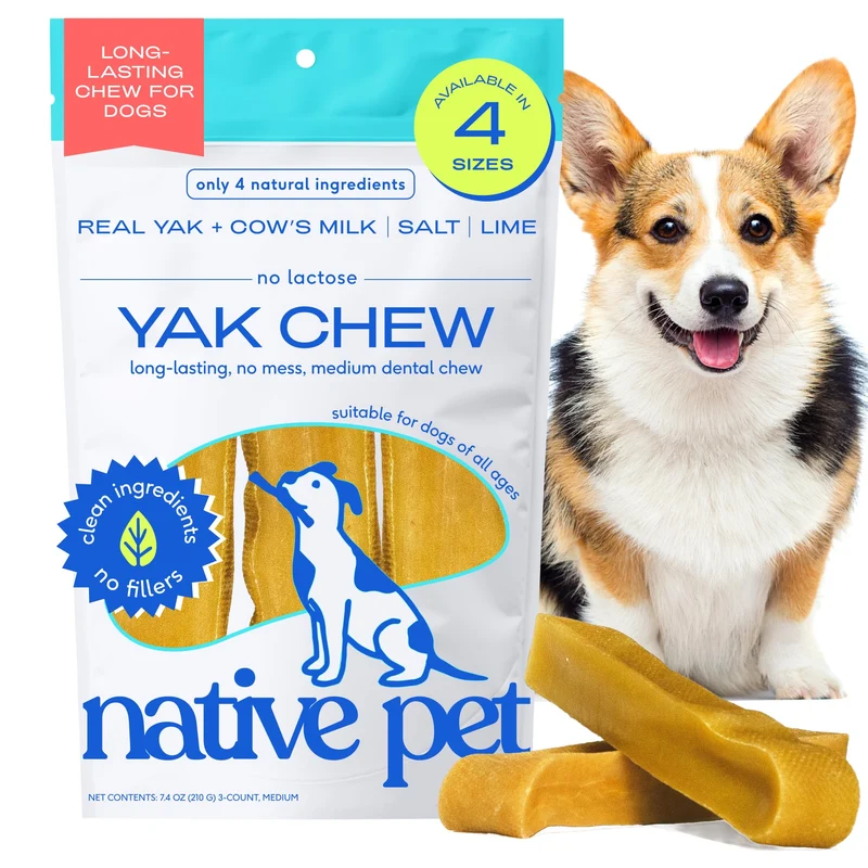 Native Pet Os à Mâcher Fromage Yak Himalayan – Durable pour Chiens Moyens, 3 Pièces
