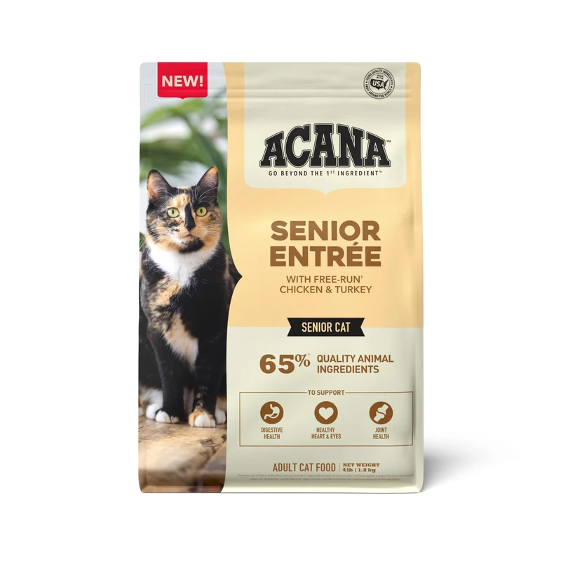 ACANA Senior Entrée – Croquettes Sans Céréales pour Chats Seniors (Poulet, Dinde et Canard) – Sac 1,8 kg