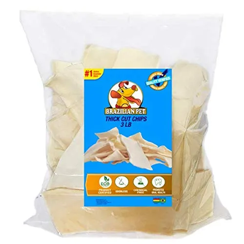 Brazilian Pet Premium Tranches Épaisses de Cuir Brut – Naturel, Sans Conservateurs (3 livres)
