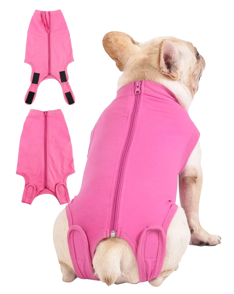 Caslfuca Combinaison Recuperation Chien - Apres Chirurgie, Protection Abdomen, Anti-lechage, Respirante