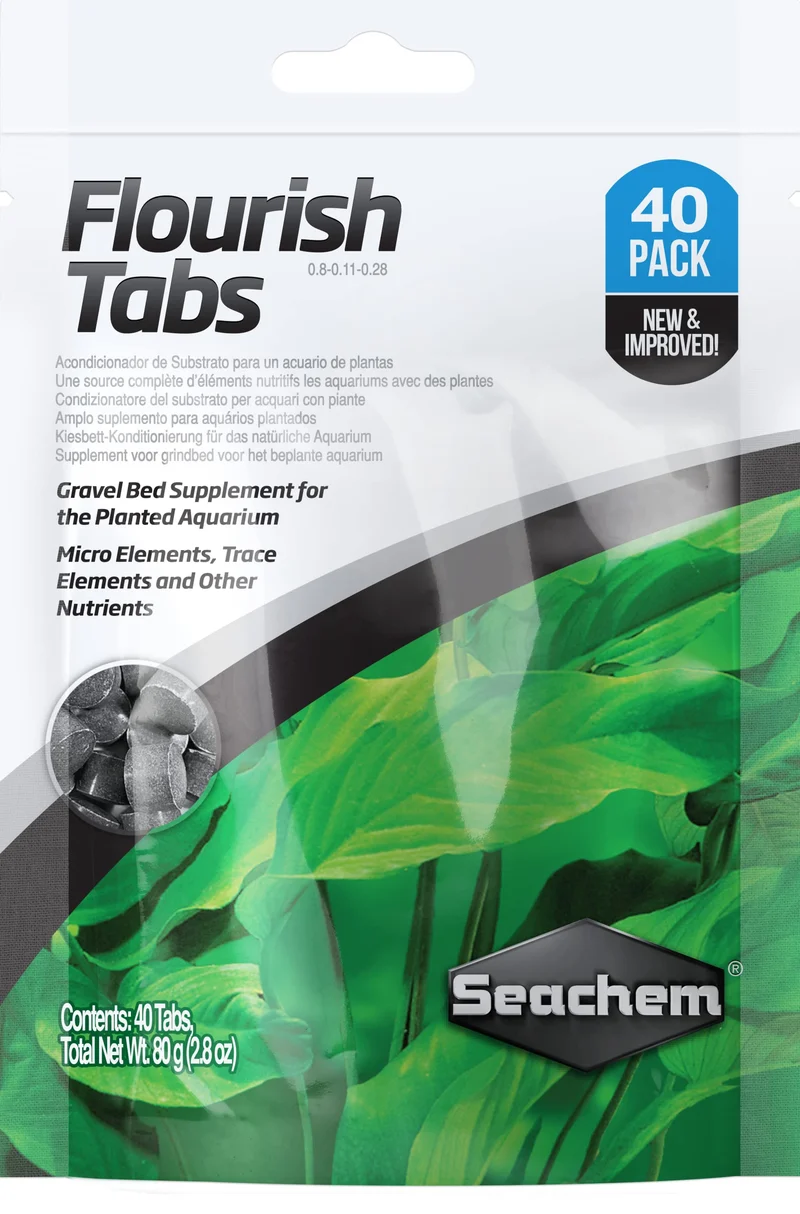 Seachem Flourish Tabs – Stimulateur de croissance pour plantes aquatiques, 40 comprimés