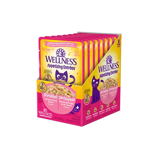 Wellness - Appetizing Entrées - Shredded Chicken & Duck Recipe in Sauce Wet Cat Food (1.4oz)