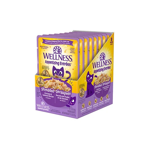 Wellness - Appetizing Entrées - Shredded Chicken & Salmon Recipe in Sauce Wet Cat Food (1.4oz)