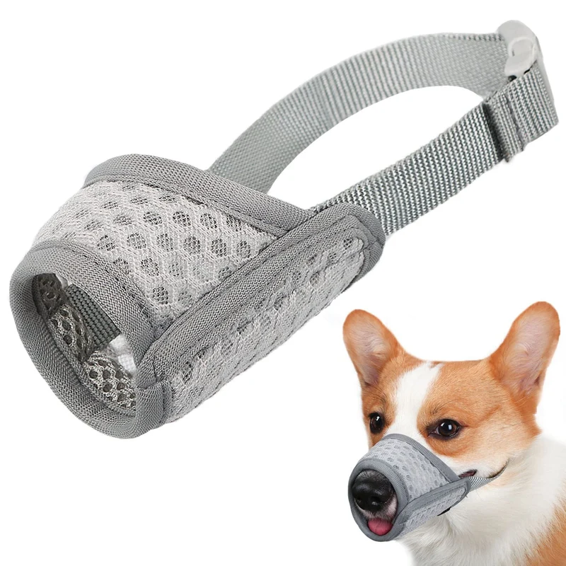 Muselière pour chien Mayerzon – Maille 3D ultra-respirante, tailles multiples (M, Gris)