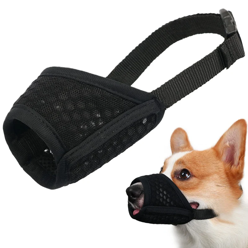 Mayerzon Muzzle pour chien – Muzzle en maille 3D souple et respirant (M, noir)