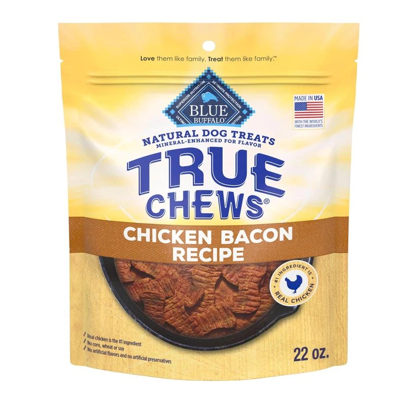 Friandises Blue Buffalo – Poulet et Bacon, fabriqué aux États‑Unis, ingrédients naturels, sachet de 22 onces