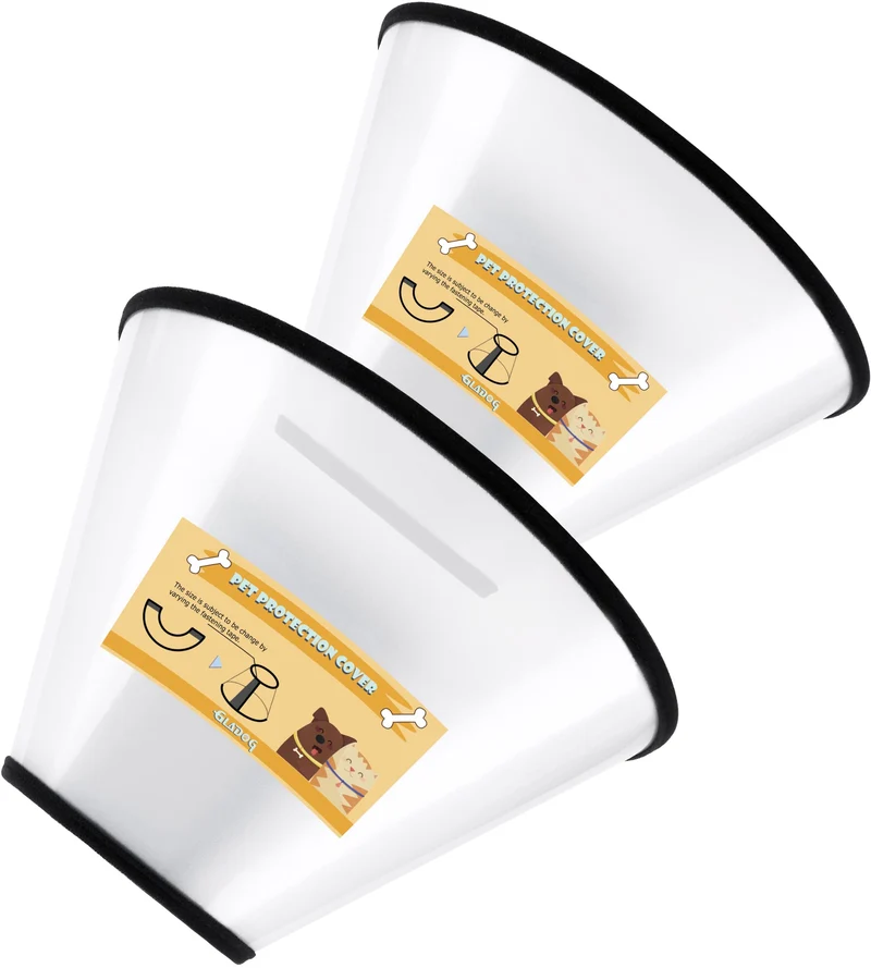 GLADOG Collier-Cône Doux – Lot de 2 (Tailles Exactes), PVC Réglable pour Chiens et Chats (XL) | Confort et Protection