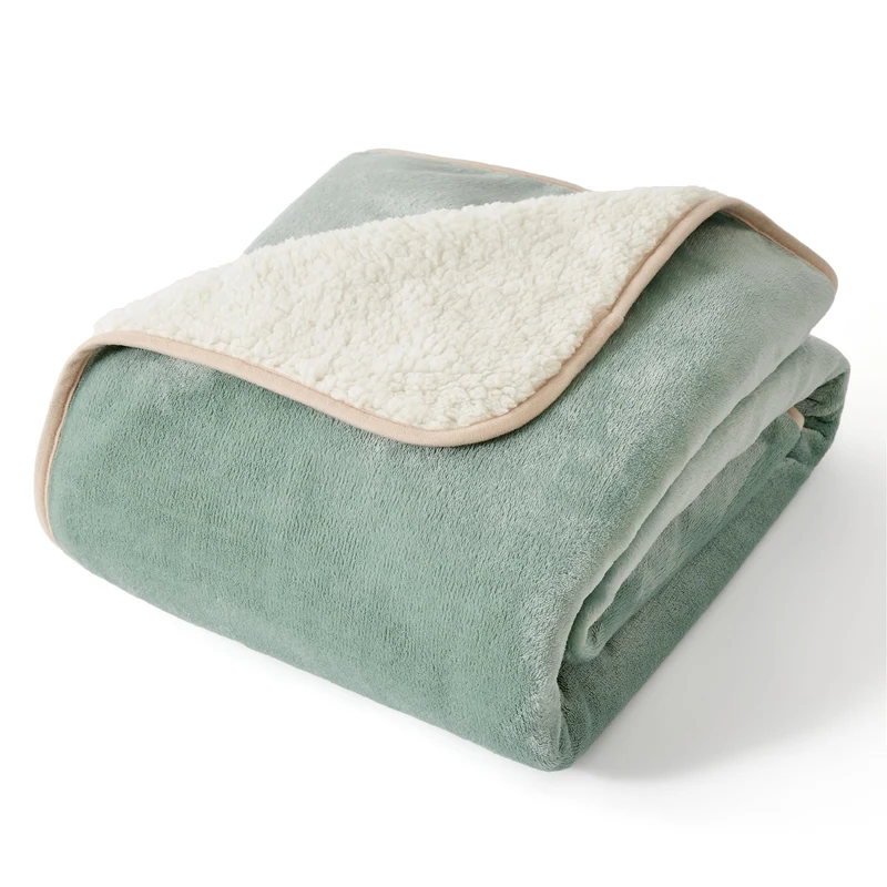 Bedsure Couverture Imperméable pour Chiens Petits – Sherpa Doux et Fleece Réversibles 25x35, Vert Clair