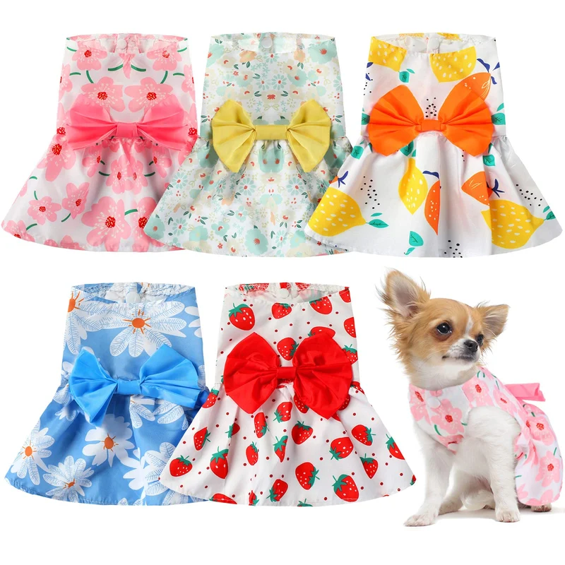 Saintrygo : 5 robes florales pour chien – style mignon, taille moyenne