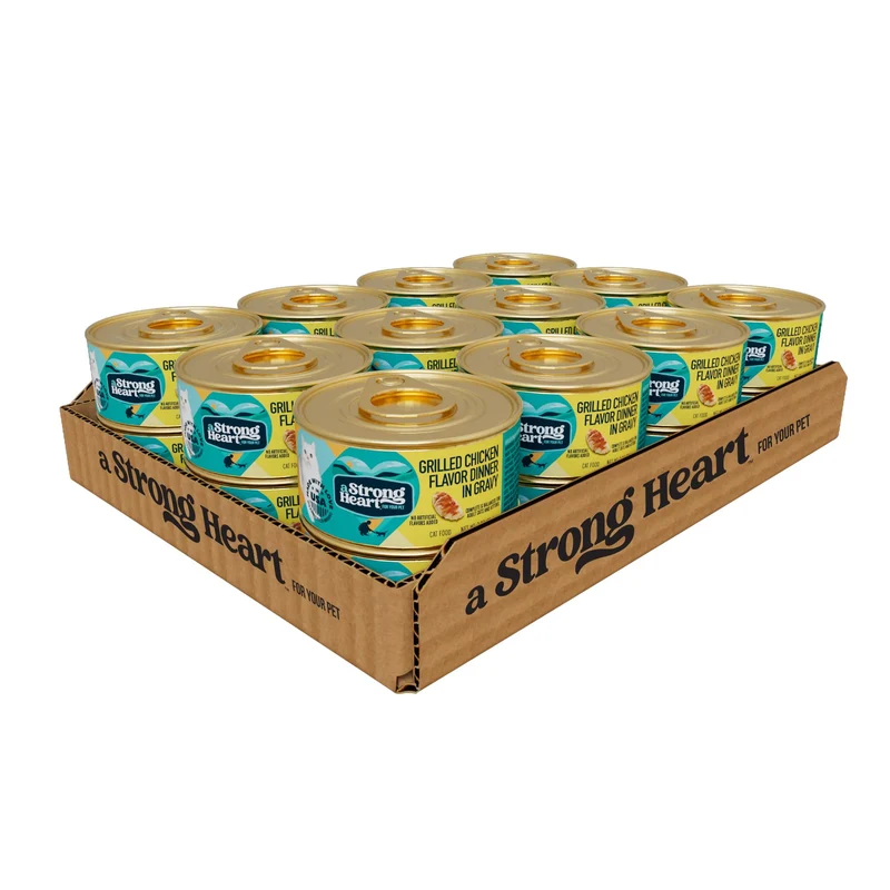 Strongheart — Nourriture humide pour chat, poulet grillé en sauce, 3 oz en boîte (lot de 24), fabriqué aux États-Unis