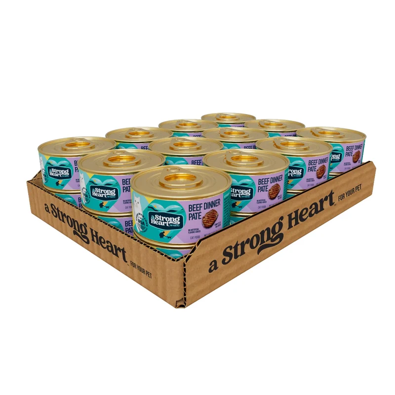 Strongheart — Nourriture humide pour chat au boeuf en pâté, boîtes 3 oz (lot de 24), fabriqué aux États-Unis