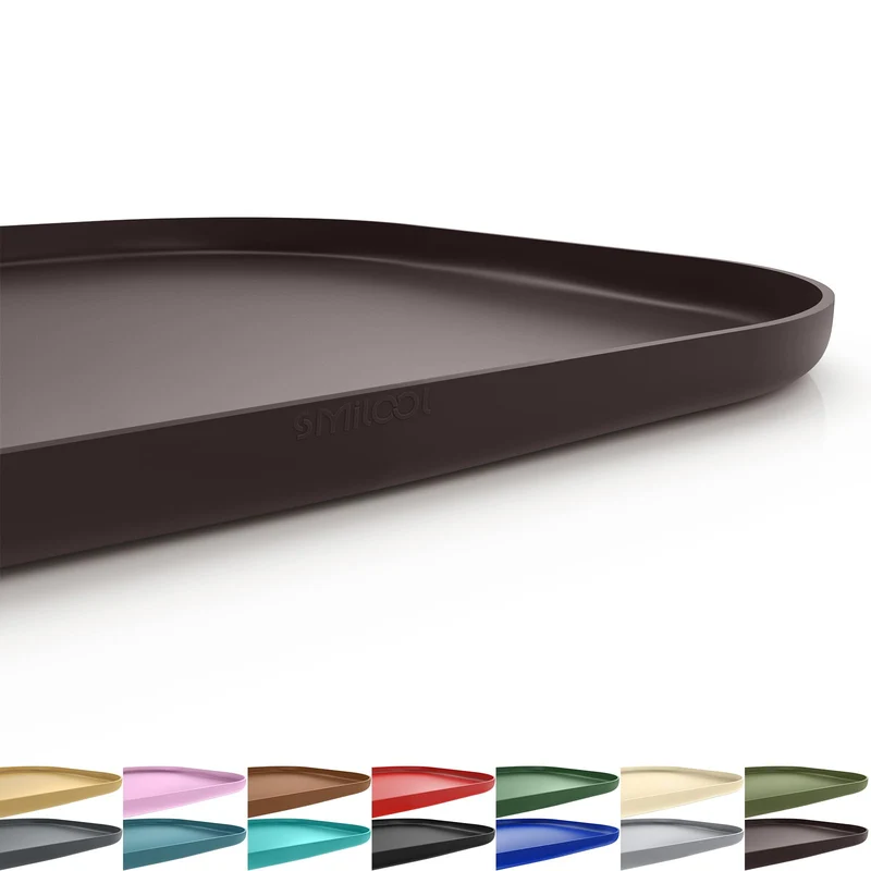SMILOOL Tapis d’Alimentation en Silicone pour Animaux – Bord Élevé, Étanche, 24×16 pouces