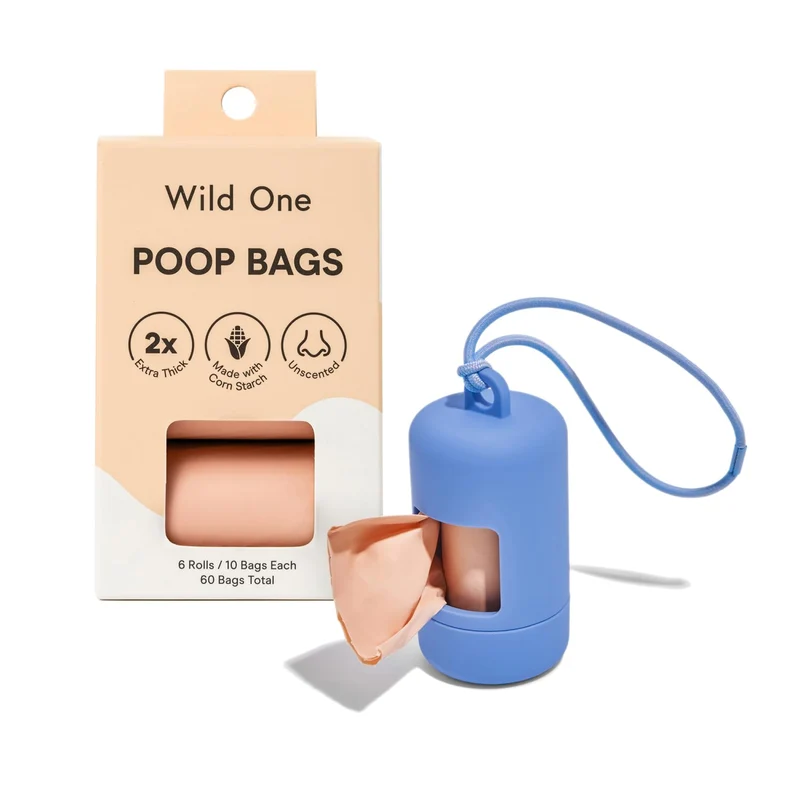 Wild One Distributeur de Sacs à Crottes pour Chien – Attache Laisse, Étanche, Moonstone