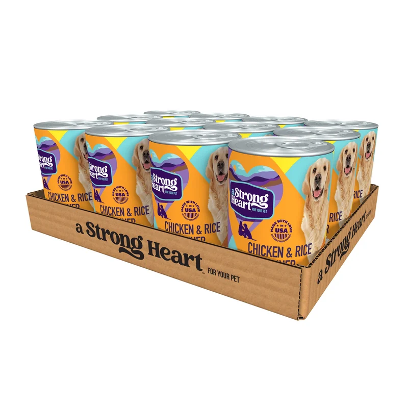 Strongheart — Nourriture humide pour chien poulet et riz, 12 boîtes de 13,2 oz, fabriqué aux États‑Unis