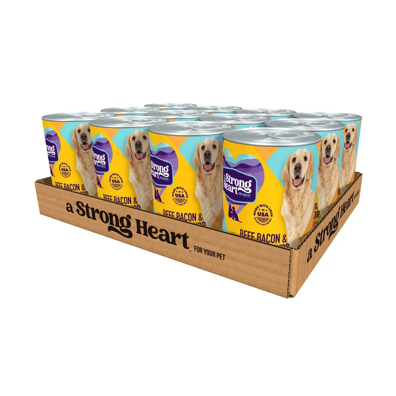 Strongheart Aliments Humides Chien – Bœuf, Bacon et Fromage, 12x374 g – Fabriqué aux États‑Unis