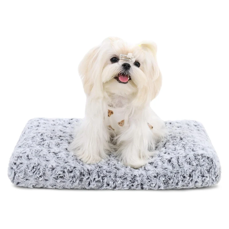 KSIIA Panier Chien Lavable Deluxe Plush Gris 17 x 12 – Confort et Anti-Dérapant