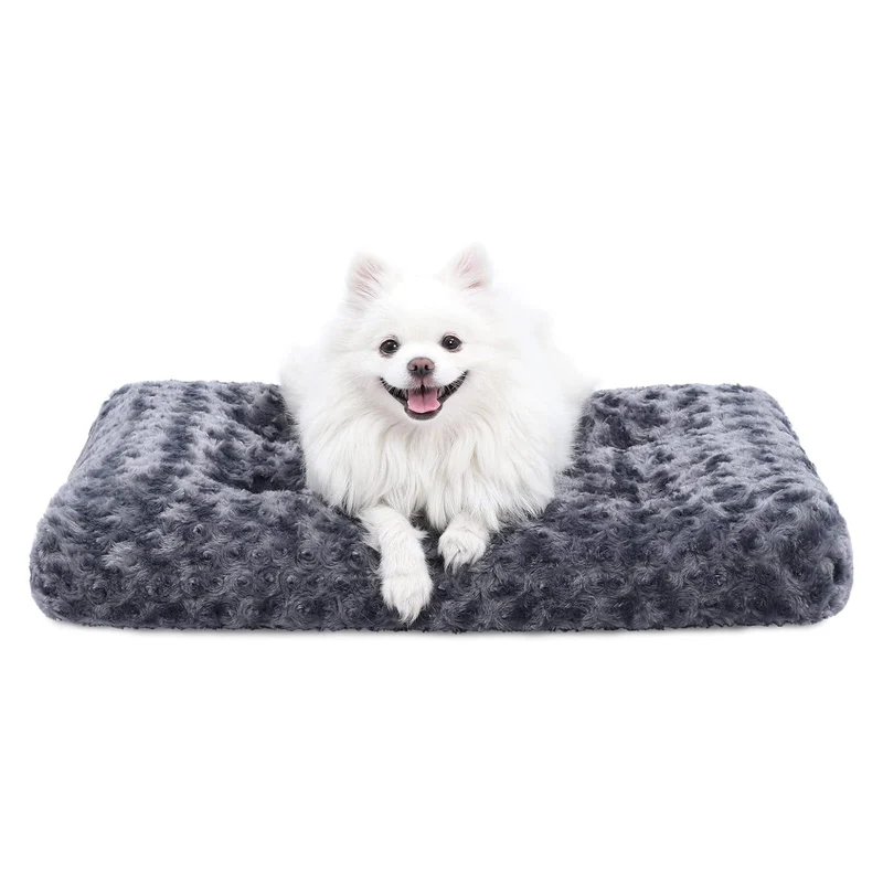 KSIIA Lit Chien Deluxe en Peluche Lavable 23 x 18 po – Antidérapant et Confort Durable