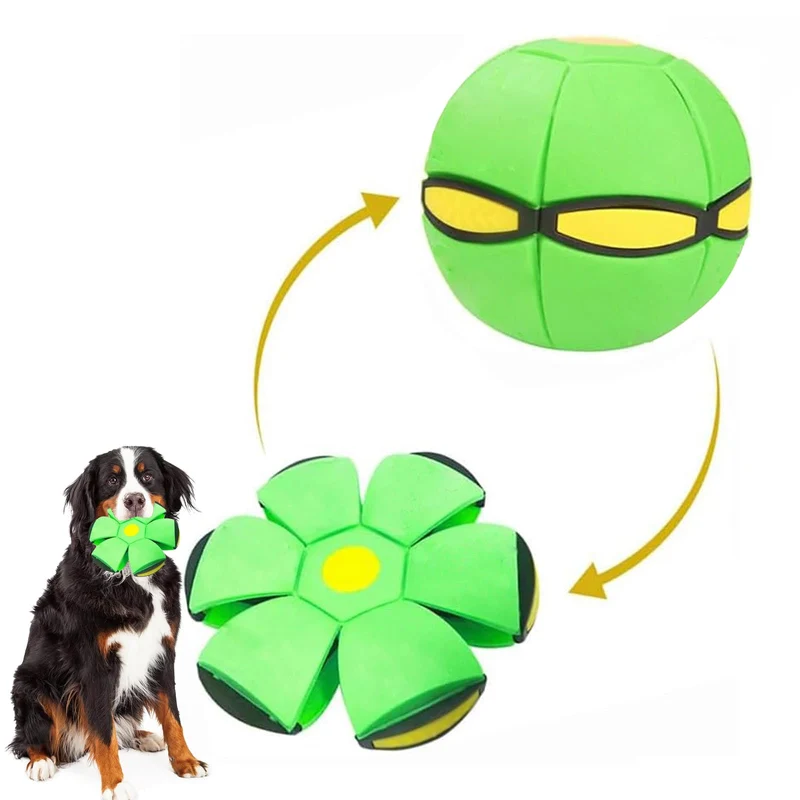 Bobcow UFO Boules Magiques – Disque Volant à 3 Lumières, Jouet Chien et Enfant (Vert)