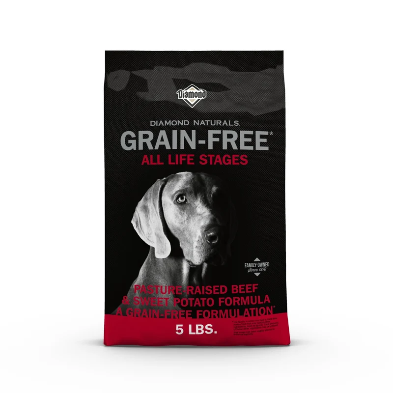 Diamond Naturals – Nourriture sèche sans céréales pour chien au bœuf élevé au pâturage (5 lb)