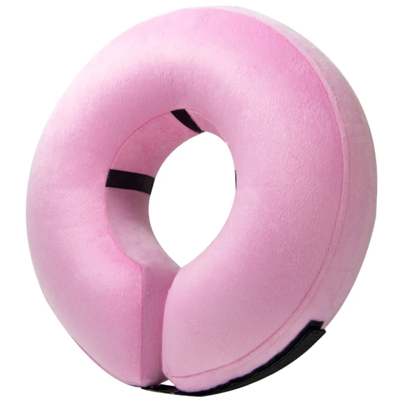 BENCMATE Collier Gonflable Rose — Doux, Résistant, pour Chiens et Chats (Grand)
