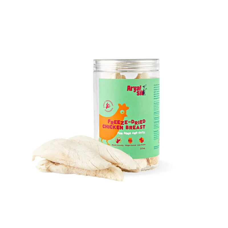 Arya Sit! Poitrine de poulet séchée - Friandise unique pour chiens et chats | Sans céréales et faible calorie