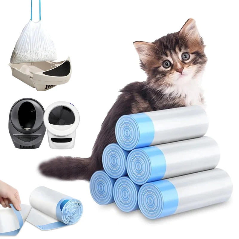 XUEPETT – 120 sacs à litière avec cordon, compatibles Litter-Robot 3/4, 64 cm × 40 cm, 22 gal