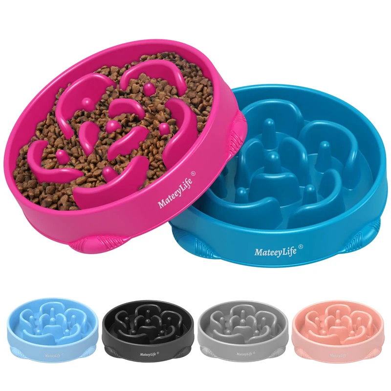 MateeyLife Grand Bol Alimentation Lente 2 Pièces – Puzzle Anti-Gobage et Anti-Dérapant pour Chiens de Grande Race