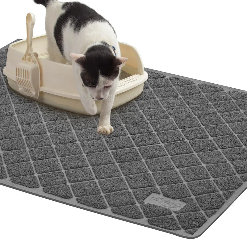 Niubya Tapis Premium pour Litière de Chat — Extra Large 47 x 35 po, Étanche et Antidérapant