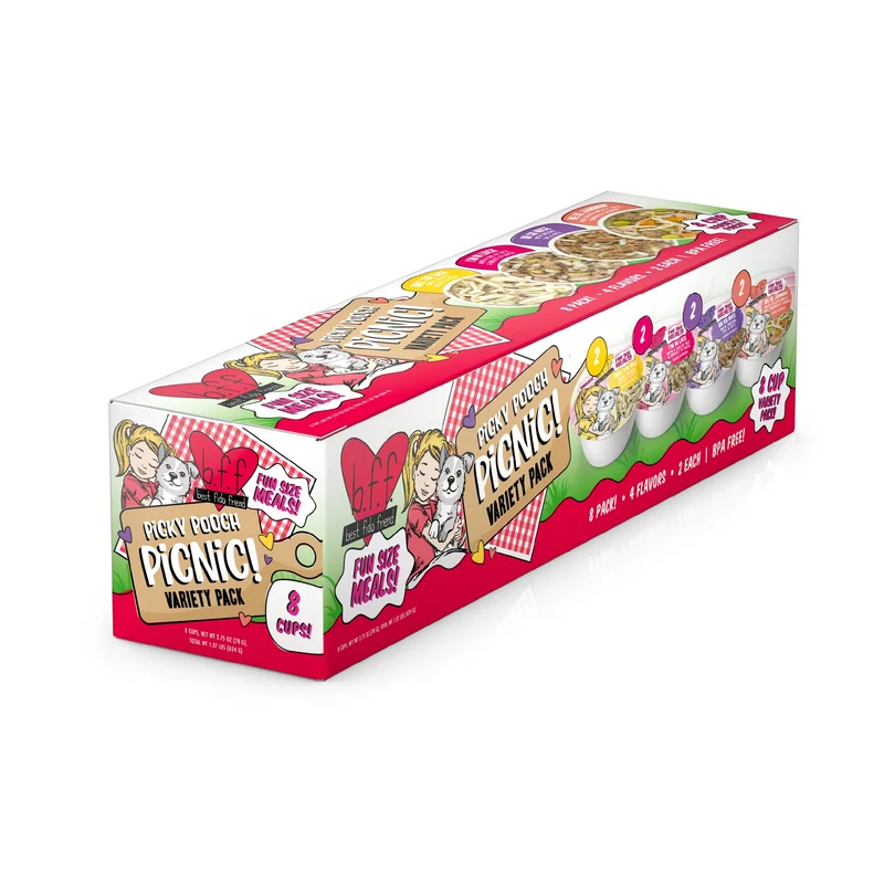 Weruva Best Fido Friend – Variété Picky Pooch Picnic, Coupes Mini 2,75 oz (Pack de 8) | Repas Humide pour Chien