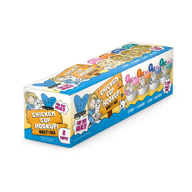 Weruva Meilleur Ami Fido — Repas Format Mini pour Chiens, Pack Variété de Gobelets Poulet, 2,75 oz, Lot de 8