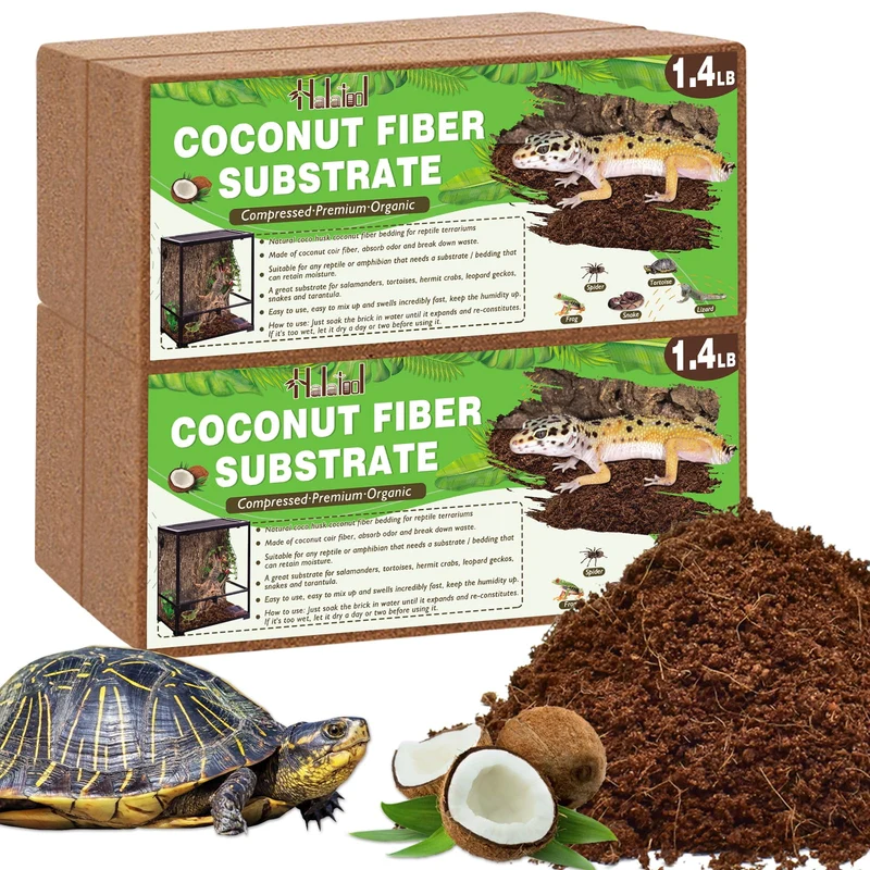 Halatool — 4 briques de substrat coco pour reptiles | Substrat terrarium bio