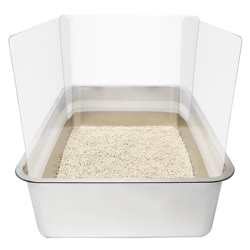 YOILES – 6 Boucliers Transparents pour Bac à Litière Ouvert 14,5×11,5 po – Protection contre les éclaboussures