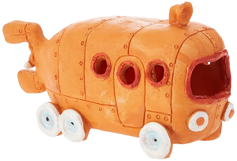 Penn-Plax Décor Bus Bikini Bottom en Résine – Bob l’éponge pour Aquarium Orange (SBR60)