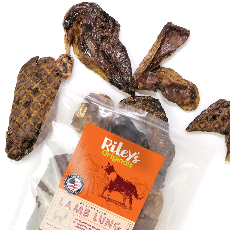 Riley's Premium Déshydraté Poumon d'agneau pour Chien – Fabriqué et Provenant des États-Unis – Croquant 6 oz