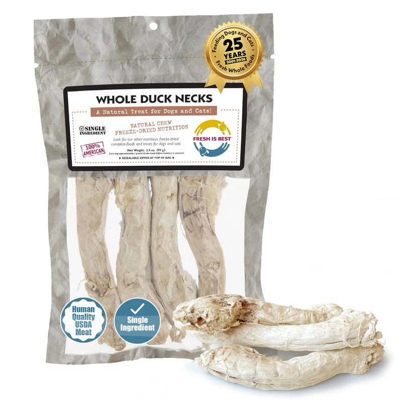 Fresh Is Best – Friandises lyophilisées au cou de canard pour chiens et chats – Fabriqué aux États-Unis