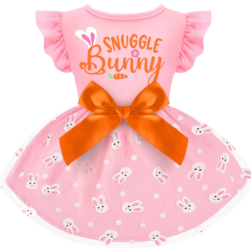 BAOBICUTE Robe Chien Paques Volants et Noeud Papillon – Vetement Chien Petit/Moyen & Chat