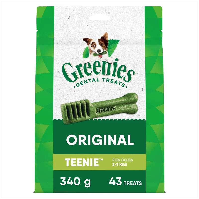Greenies Friandises Dentaires Adultes – Taille Teenie, Saveur Originale, 340 g (43 pièces)