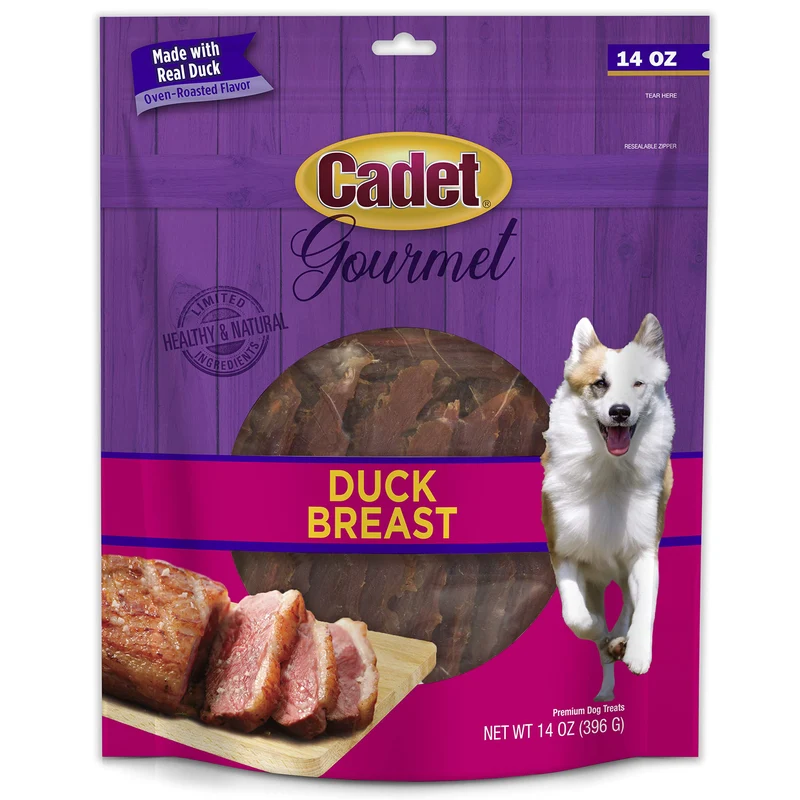 Cadet Gourmet Jerky Poitrine de Canard – Friandises Saines pour Chiens, 14 oz