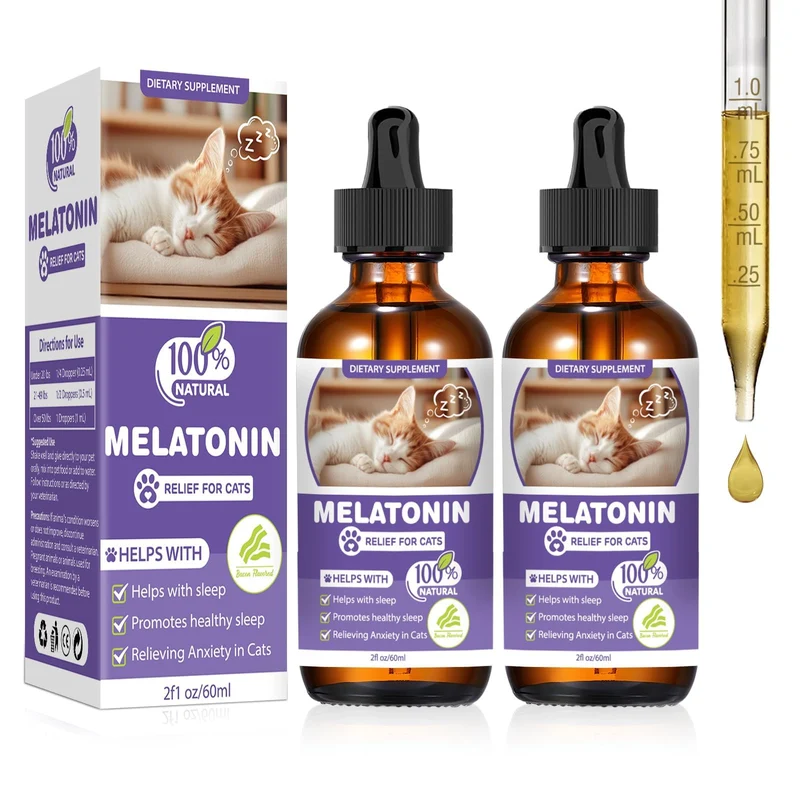 FHZRLP Mélatonine pour Chats — Sommeil Paisible et Réduction du Stress Félin