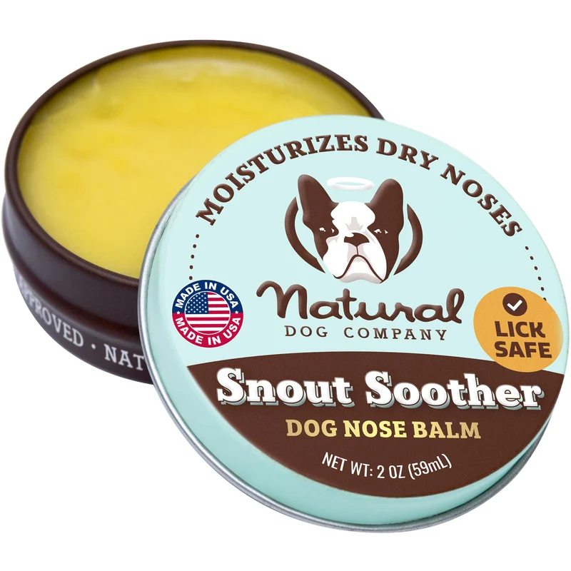Natural Dog Company Snout Soother Balm – Soin Hydratant du Nez pour Chiens, Ingrédients Bio, Sans Toxines, 2 oz