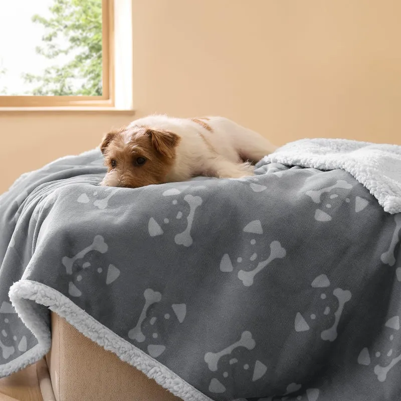 Bedsure Couverture Imperméable pour Chien Moyen 30x40 – Sherpa Réversible Gris Anchor