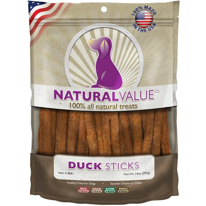 Loving Pets Natural Value Bâtonnets de Canard pour Chiens — Friandises Douces 14 oz